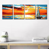 Painting by Numbers Sunrise Sea 4 Panel Design (Quattro)
