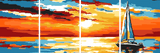 Painting by Numbers Sunrise Sea 4 Panel Design (Quattro)