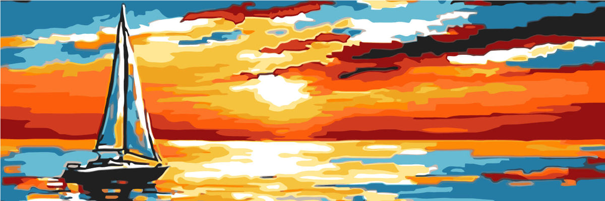 Painting by Numbers Sailboat in The Sunset