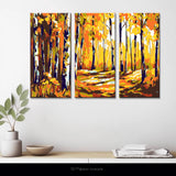 Painting by Numbers Birch forest- 3-Panel (Triptych)