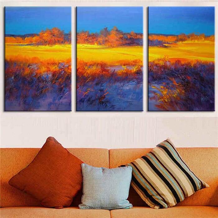 Painting by numbers orange world - 3 parts (triptych)