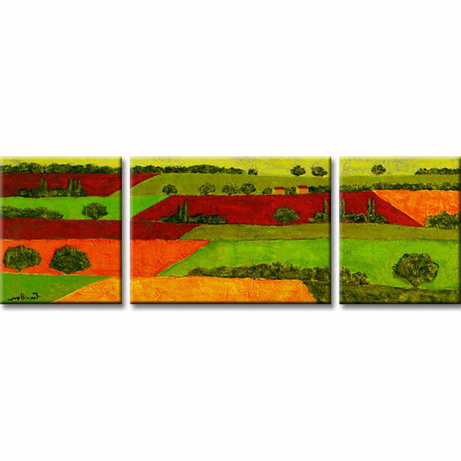 Painting by Numbers Colorful Fields- 3-Panel (Triptych)