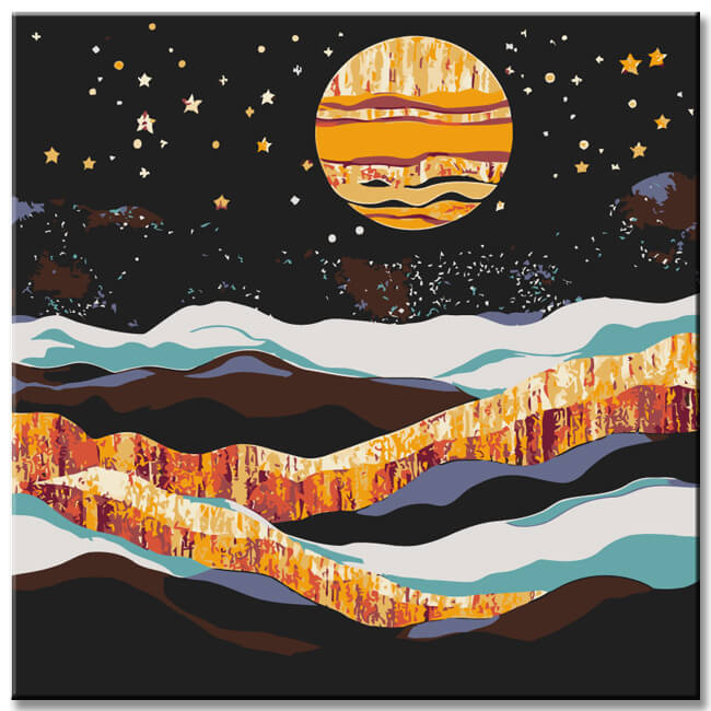 Painting by Numbers Stars Glitter Moon Sun