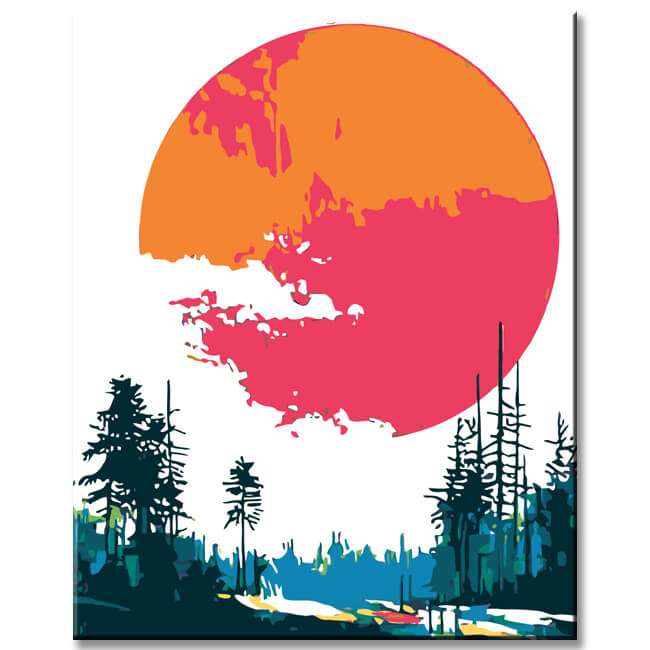 Paint by Numbers Red Sun