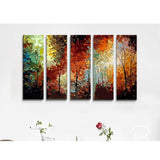 Painting by numbers colorful forest 5 pieces