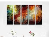 Painting by Numbers Colorful forest 5-Panel