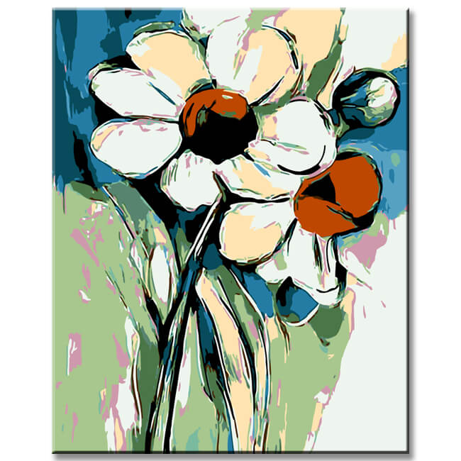 Painting by Numbers Flowers Abstract