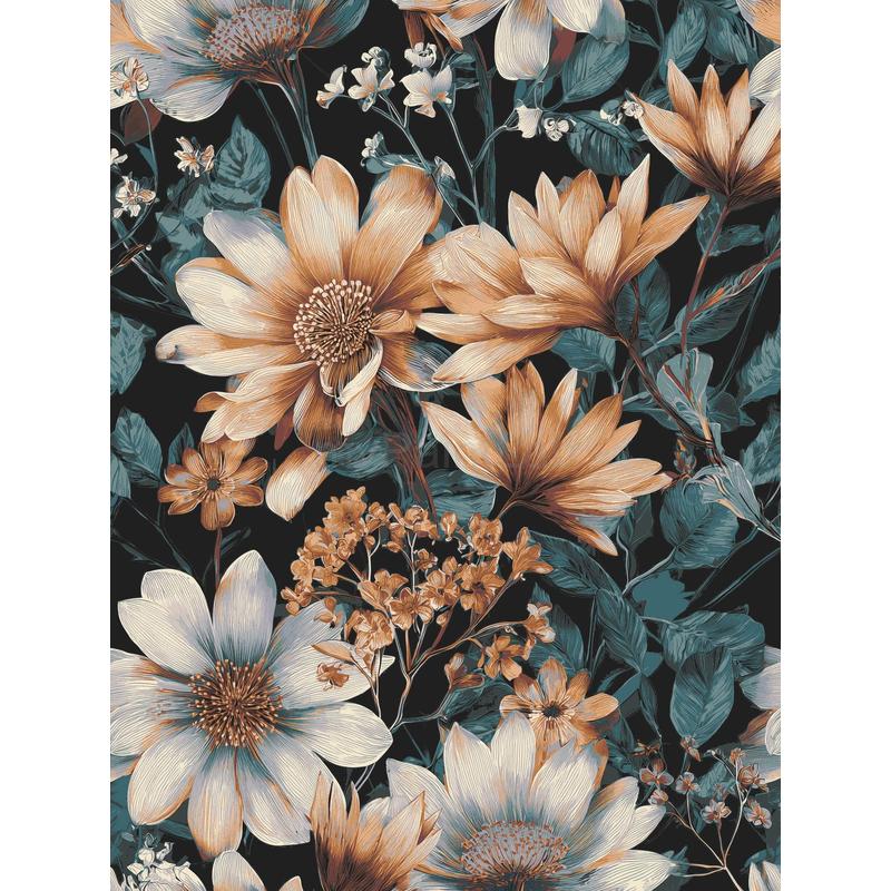 Painting by Numbers Flowers White