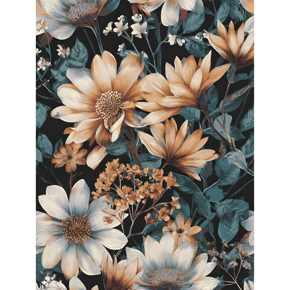 Painting by Numbers Flowers White