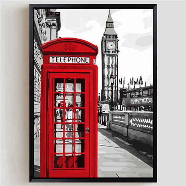 Painting by Numbers London Telephone Box Big Ben