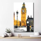 Grind nach Zahlen Telefonzelle gelb Big Ben