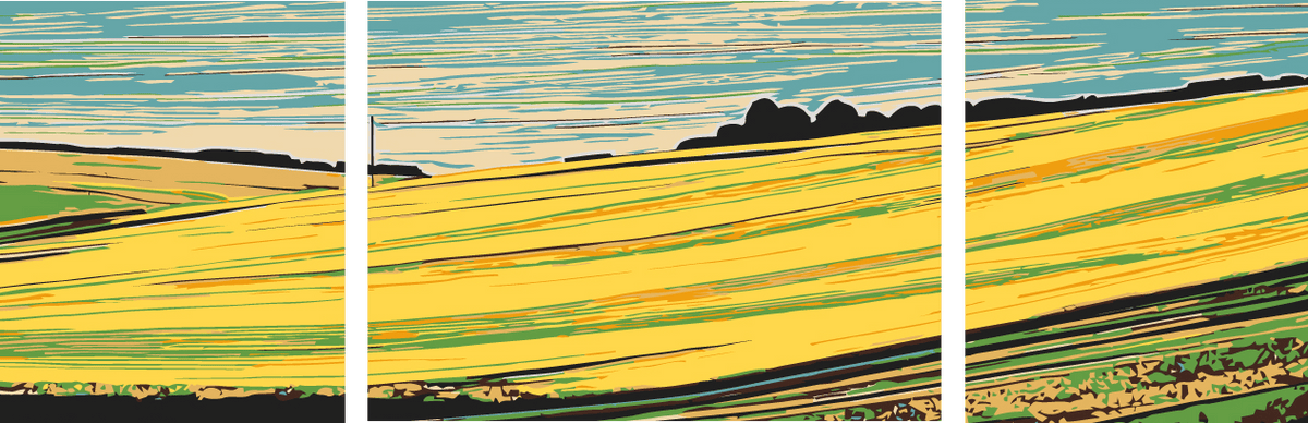 Painting by Numbers Agriculture - 3-Panel (Triptych)