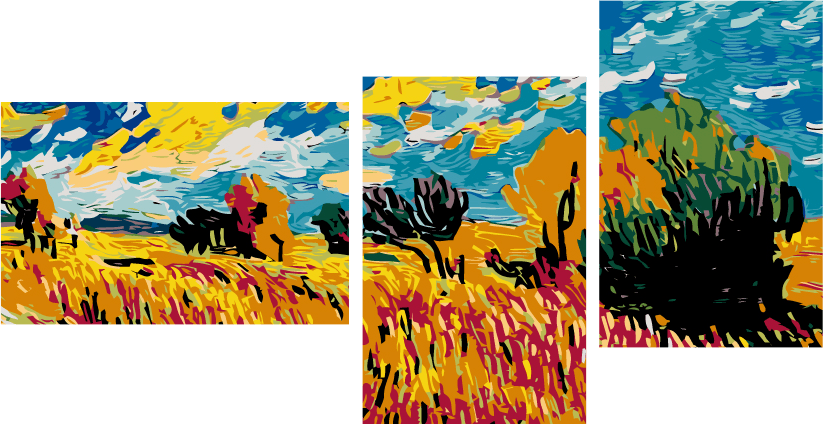 Painting by Numbers Mnz-SS-179- 3-Panel (Triptych)