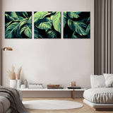 Paint by Numbers Green Leaves Canvas Wall Art - 3-panel