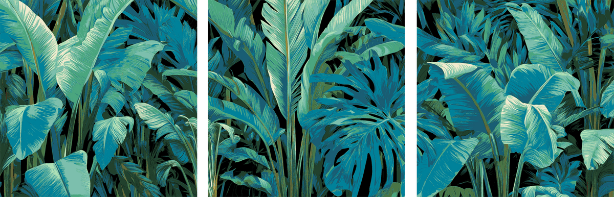 Painting by Numbers Leaves- 3-Panel (Triptych)