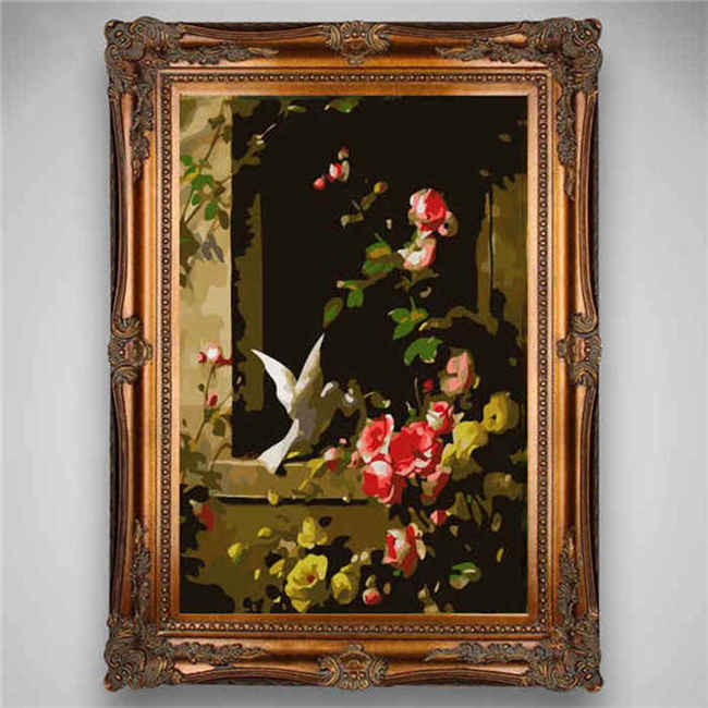Painting by Numbers Doves Roses
