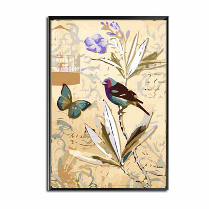 Painting by numbers bird butterfly
