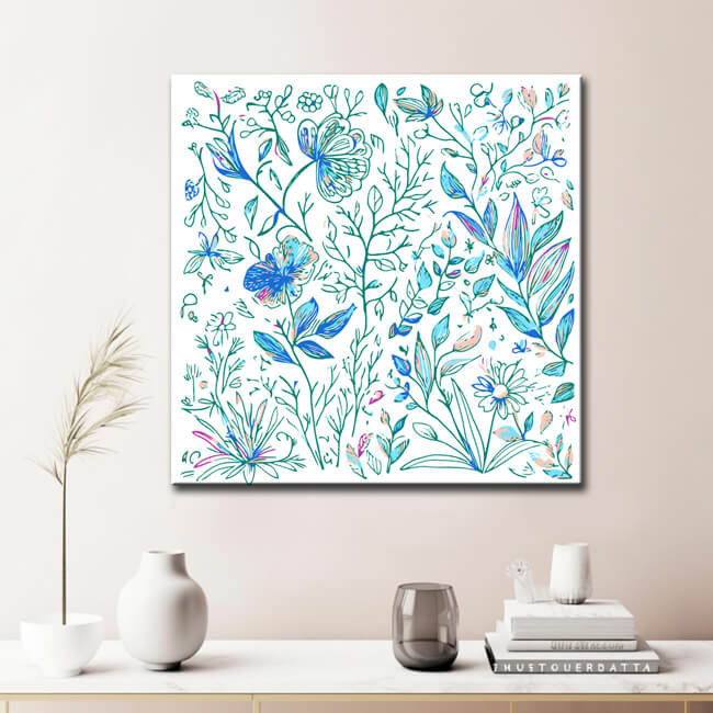 Painting by Numbers Plants Blue White