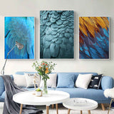 Painting by Numbers Triptych Feather Dress Plumage Blue Colorful