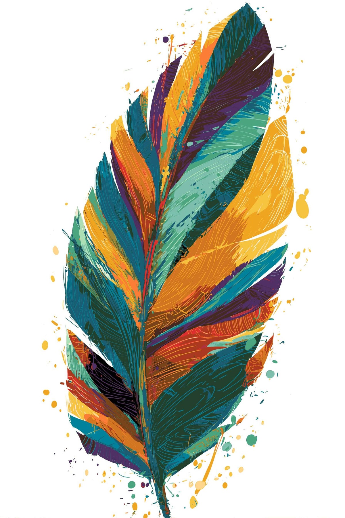 Painting by Numbers Feathers White