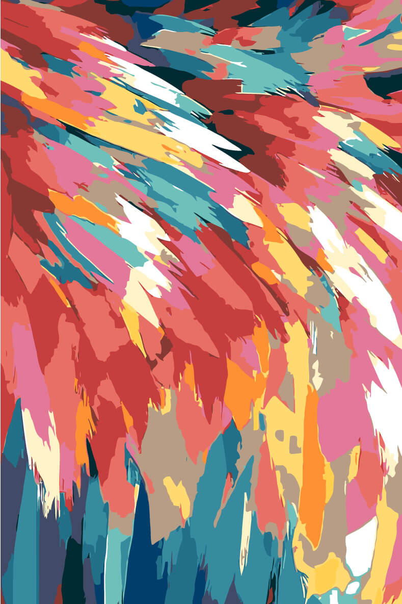 Painting by Numbers Colorful Feathers