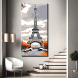 Paint-By-Numbers Eiffel Tower Red