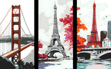 Painting by Numbers Radio Tower Red White Pier Paris San Francisco Bridge