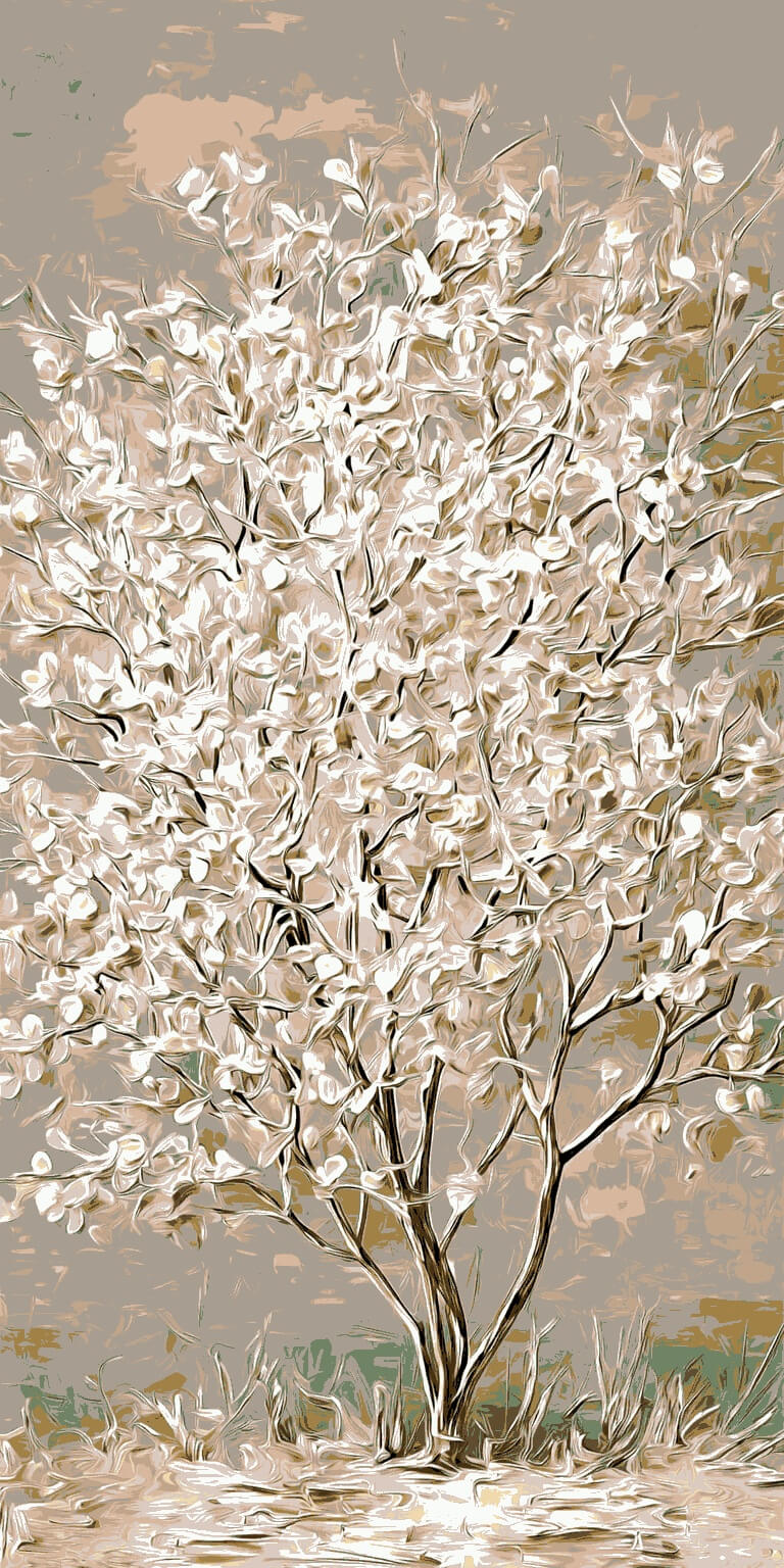 Paint by Numbers Tree White