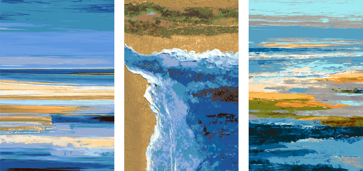 Paint by Numbers Triptych Layers