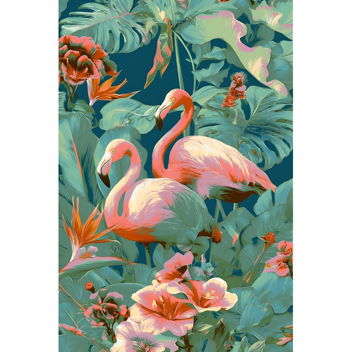 Painting by Numbers Animals Flamingo Flowers