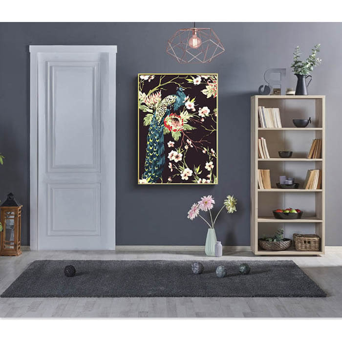 Painting by numbers animals peacock flowers