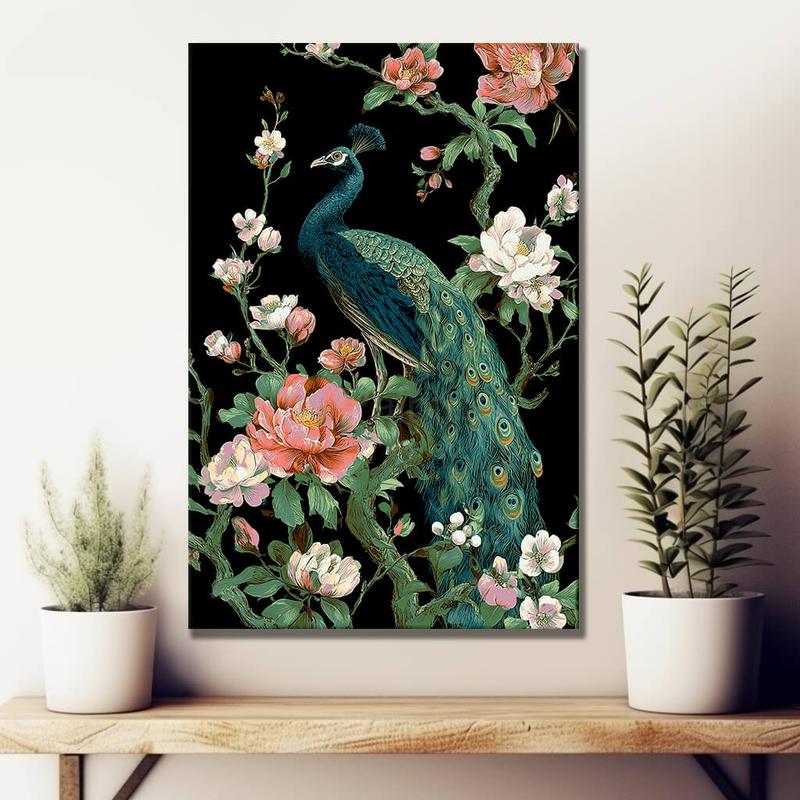 Malen nach Zahlen Tiere Pfau Blumen