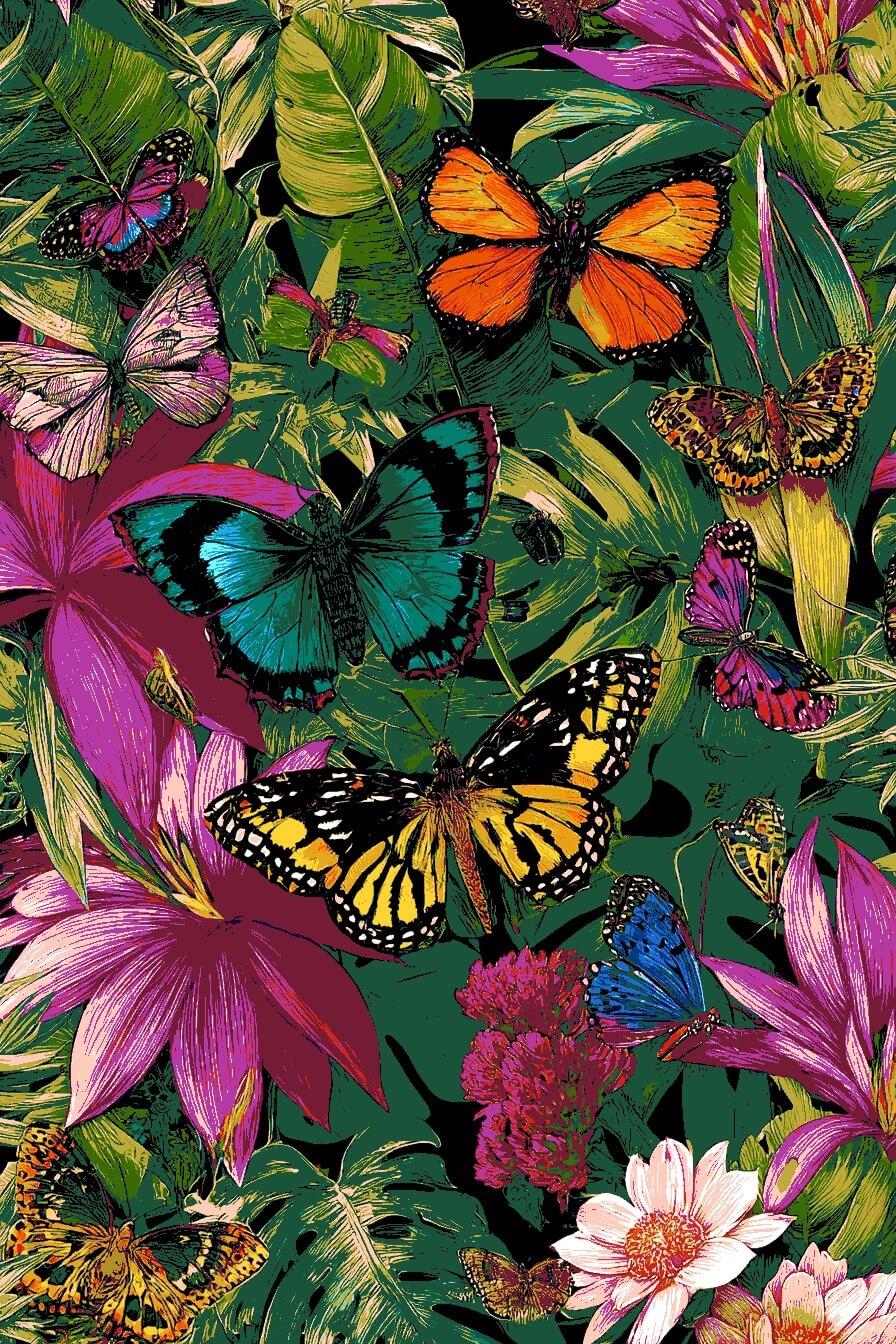 Painting by Numbers Butterflies and Flowers