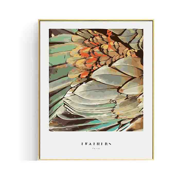 Paint by numbers feathers