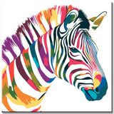 Painting by Numbers Zebra Colorful