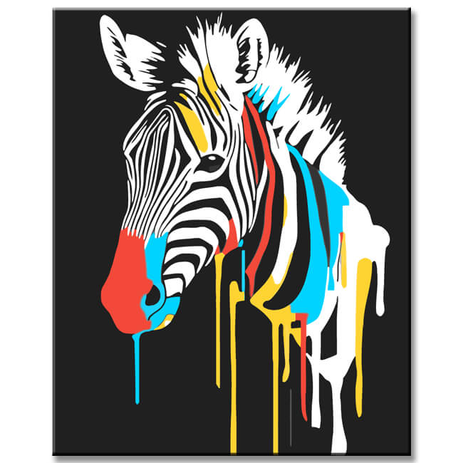 Paint by Numbers Animals Zebra Blobs