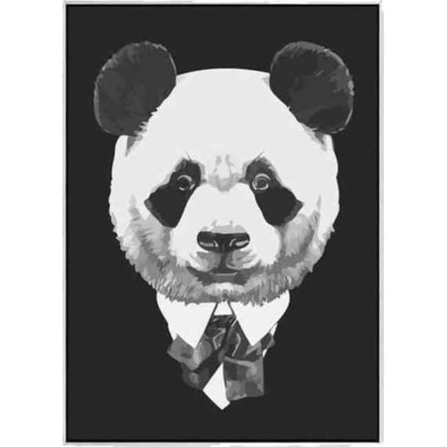 Painting by Numbers Panda Black and White