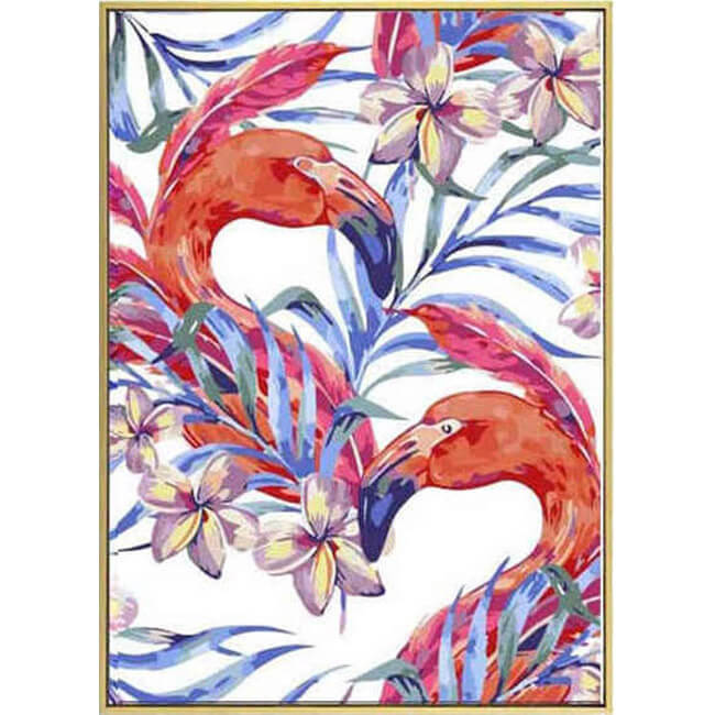 Painting by Numbers Animals Flamingo Flowers