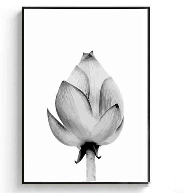 Painting by Numbers Flower Black and White