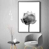 Painting by Numbers Flower Black and White