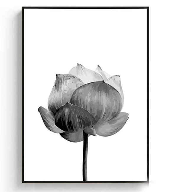 Painting by Numbers Flower Black and White