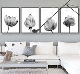 Painting by Numbers Flower Black and White