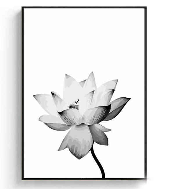 Painting by Numbers Flower Black and White