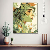 Painting by Numbers Woman in Leaf Dress