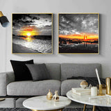 Painting by Numbers Sunset Beach Black White