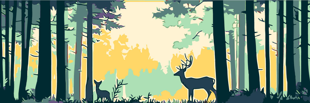 Painting by Numbers Wild in The forest- 3-Panel (Triptych)