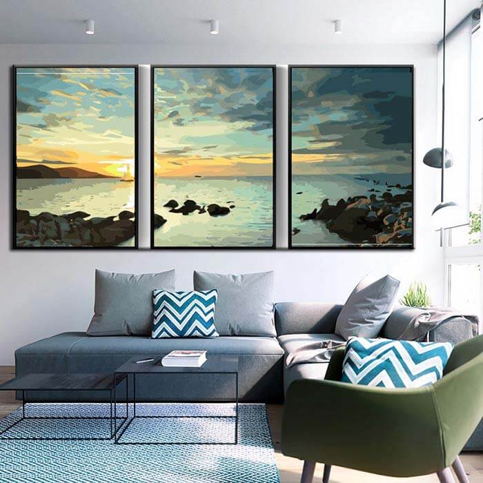 Painting by Numbers Triptych Coast - 3-Panel
