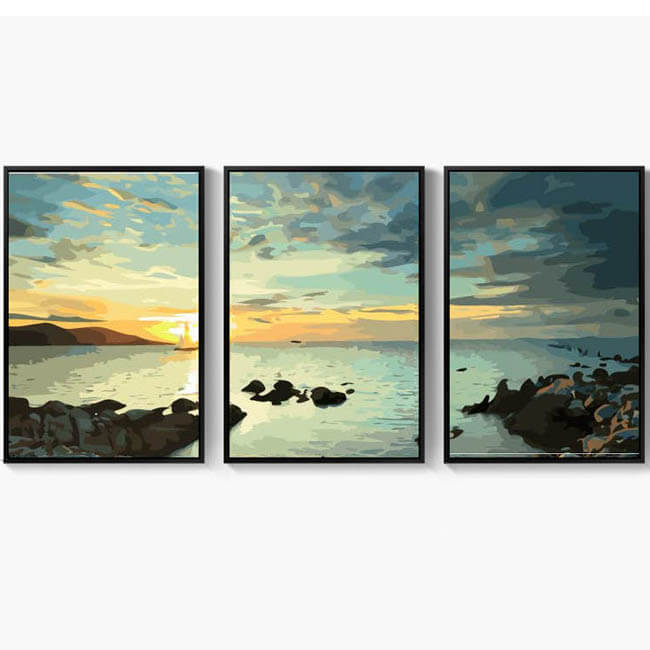 Painting by Numbers Triptych Coast