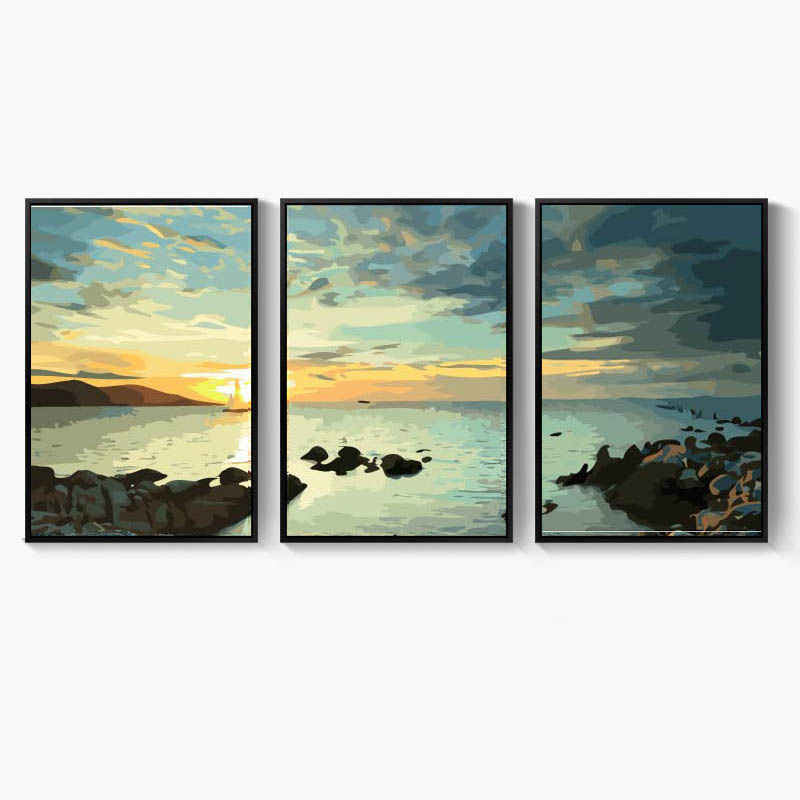 Painting by Numbers Triptych Coast - 3-Panel
