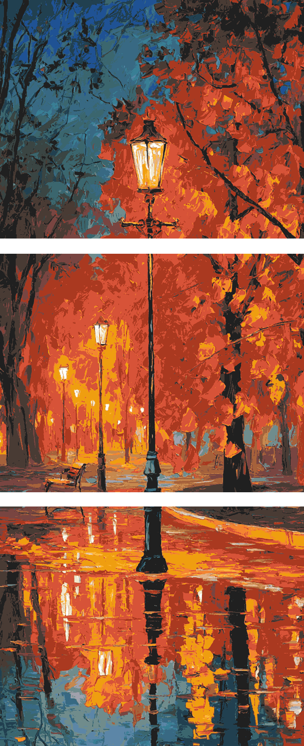 Painting by Numbers Autumn Evening- 3-Panel (Triptych)